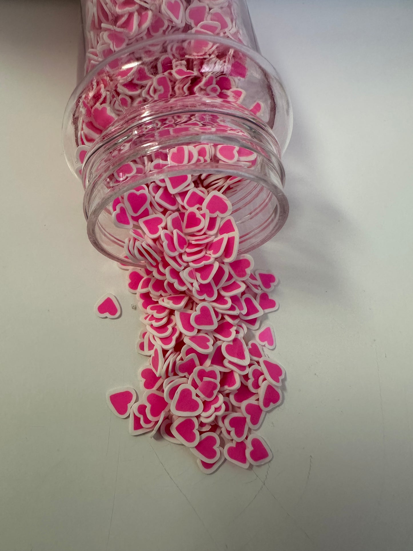 Pink & White heart clay pieces