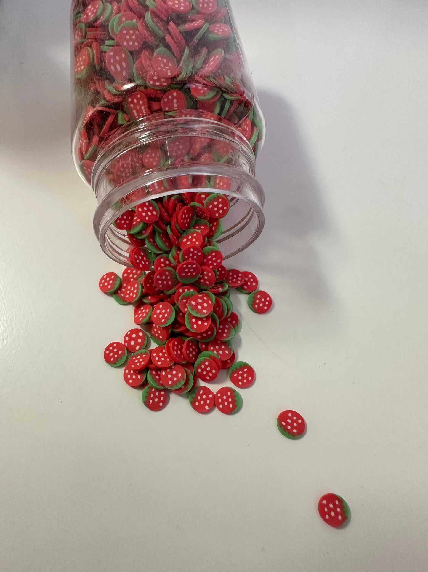 Strawberry clay pieces