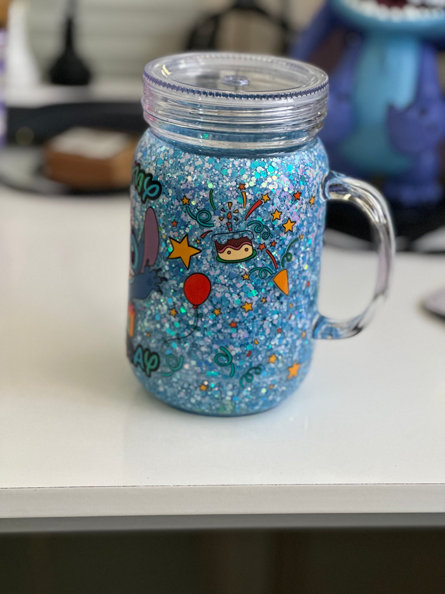 Mason jar snowglobe tumblers