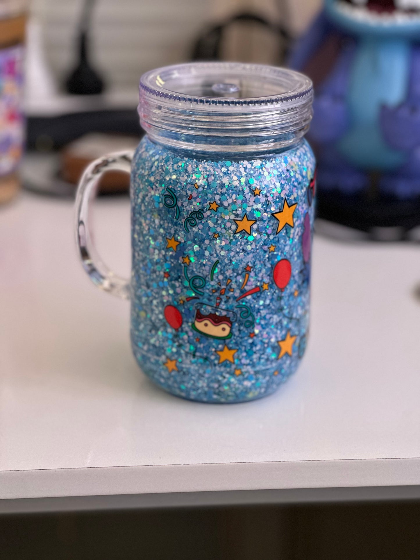 Mason jar snowglobe tumblers