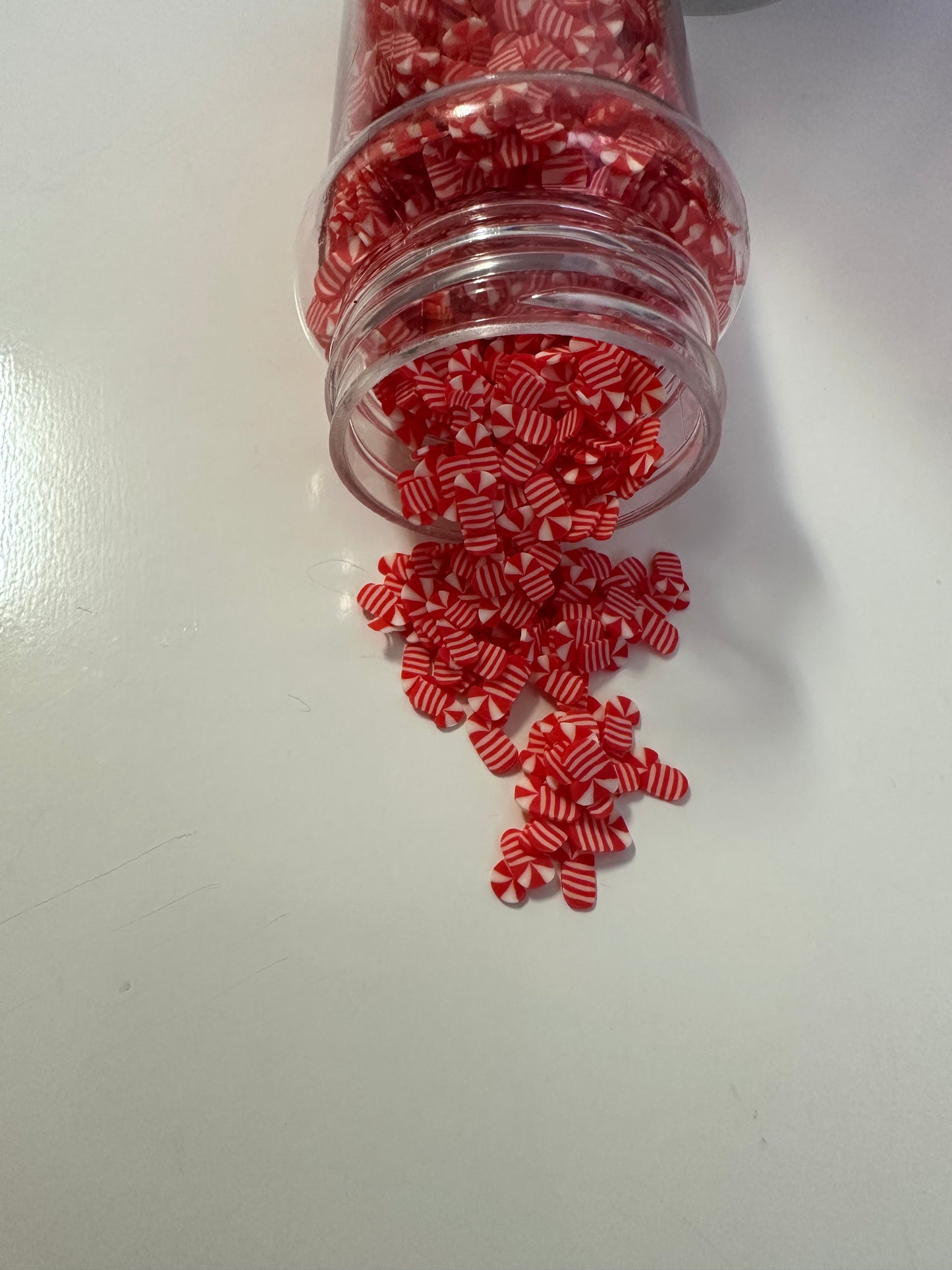 Candy Cane clay pieces